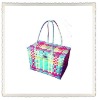 100%handmade colorful PE&PP woven picnic basket