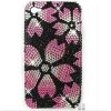 Black Bling Rubber Coated Case for Apple iPhone 4