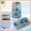 Blue flower tpu design case for Blackberry Curve 8520