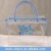 Crystal PVC Bag Wth Short Handle And Colorful Zip
