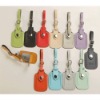 Fashionable and colourful leather luggage tag