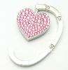 Hotsales! Heart shaped diamond bag hook opening