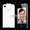 Leather Flip Case for iPhone 4 White