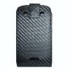 Paypal accept Carbon fiber flip leather case for Blackberry Bold 9900 9930