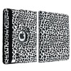 Premium 360 Rotating Swivel Leather Case Cover For iPad 2 White Black Leopard