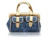 pu lady fashion handbag with pockets outside