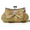 025 Flower Style Satin Crystal Frame Wedding Clutch Bag 10 Colors