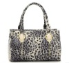 1&2 2012 New Design And Hot Selling Fashionable Genuine Ox Leather Leopard Pattern Ladies' Handbag