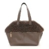 1&2 2012 New Design And Hot Selling Fashionable PU Leather And Fur Ladies' Handbag