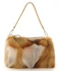 1&2 2012 New Design And Hot Selling Fox Fur And Genuine Ox Leather Ladies' Handbag