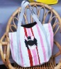 1&2 Unique Design Fashionable Multi Color Hand Painted Cotton Canvas Ladies' Handbag