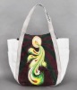 1&2 Unique Design Fashionable Multi Color Hand Painted Cotton Canvas Ladies' Handbag