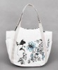 1&2 Unique Design Fashionable Multi Color Hand Painted Cotton Canvas Ladies' Handbag