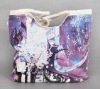 1&2 Unique Design Fashionable Multi Color Hand Painted Cotton Canvas Ladies' Handbag