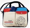 10-14 Inch Doraemon cat design canvas laptops travel bags with pencil case gift