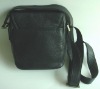 10" Black ladies genuine leather messenger bag