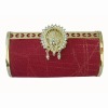 10" Maroon PVC pearl beaded evening bags