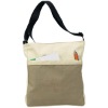 100% Natural Cotton Canvas Calico Bag With Attached Pocket By Green Petal Ventures.