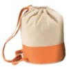 100% cotton canvas contrast bottom duffel bags