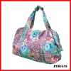 100% cotton ladys fashion leisure floral duffel bag for wholesale