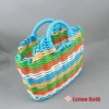 100%handmade colorful PE pipe handle children bag