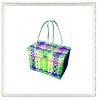 100%handmade colorful PP&PE mix woven picnic basket