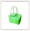 100%handmade colorful PP woven lided picnic basket