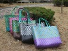 100%handmade colorful shiny PP woven color changing shopping bag