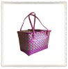 100%handmade colorful shiny PP woven picnic bag