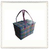 100%handmade colorful shiny PP woven picnic basket