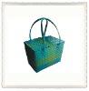 100%handmade colorful shiny PP woven picnic basket