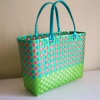 100%handmade colorful shiny PP woven shoulder bag