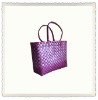 100%handmade colorful shiny p.p. woven bag