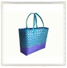 100%handmade colorful shiny p.p. woven bag