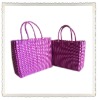 100%handmade set of 2 PE pipe woven shopper