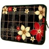 13 inch Red Flowers on Black Plaid Notebook Laptop Sleeve Bag Carrying Case for MacBook, Acer, ASUS, Dell, HP, Lenovo, Sony