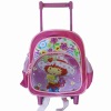 14" Red Polyester cartoon pattern trolley school bag for kids