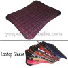 14"neoprene laptop/notebook computer bag/sleeve/case with zipper, plaid