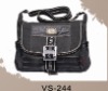 16 an black canvas saddle bag