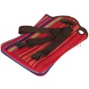17" red stripe pattern neoprene messenger laptop bag with belt