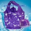 190T ployster rose flower shape recyclefoldable shopping bag