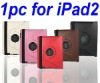 1PCS Fashionable Smart Cover Leather Case With Rotating Stand For Apple iPad 2