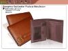 2-fold men's trendy small coffee Pigskin Wallet made in China