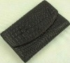 2011  Black leather travel wallet for men and women