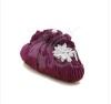 2011 Brand New Hot Satin Pleated Crystal Bridal /Evening Clutch Handbag PURPLE