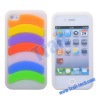 2011 Brand New Rainbow Shape Pattern Silicone Case for iphone 4(White)