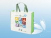 2011 English text printed recyle non woven bag with strong reinforce handle