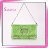 2011 Fashion Green snake vein Pu fashion lady handbag