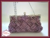 2011 Fashion Light Purple Satin Braided Crystal Evening Clutch bag