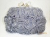 2011 Fashion Roses Pale Purple-blue Satin Evening Bag